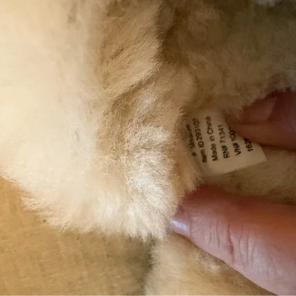 L.L. Bean Green Suede Slippers with Cream Fur - Picture 4 of 5